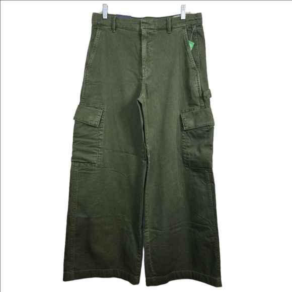 🔥ABSOLUTE FINAL💲⬇️GAP Women Olive Green Wide-Leg Cargo Pants, Size 8 ~ NWT - Picture 4 of 12